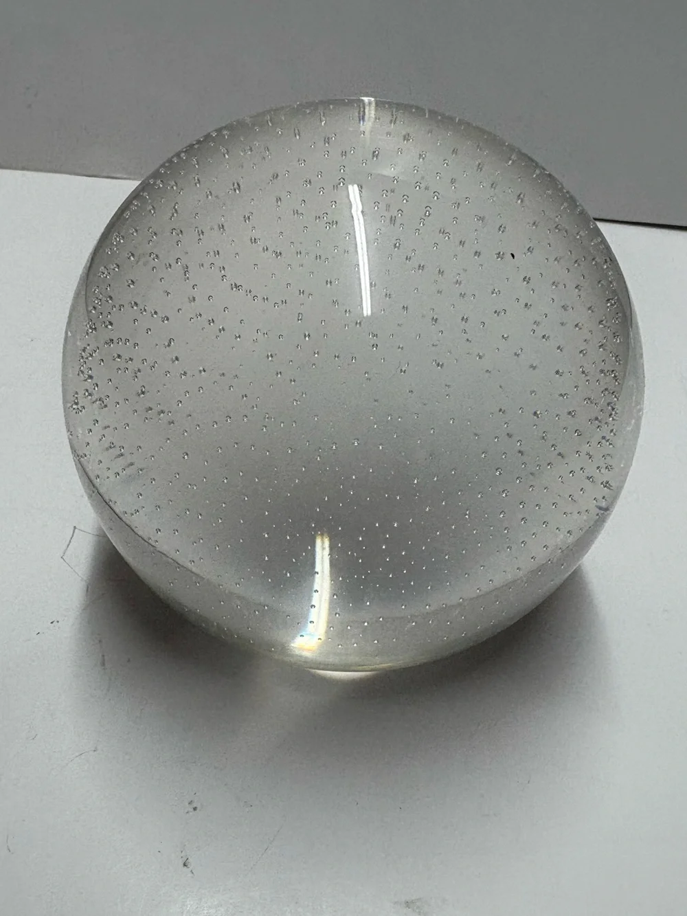 Vintage Paperweight Globe with Brass Stand